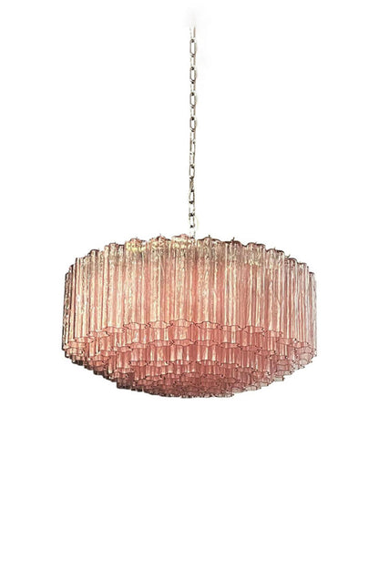 Pink Art Glass Tube Chandelier | everlamps