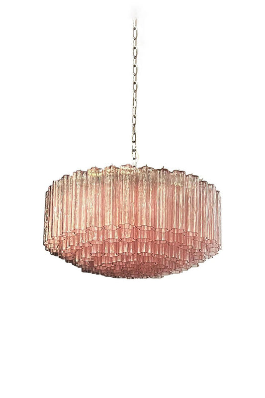 Pink Art Glass Tube Chandelier | everlamps