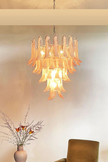 Art Blush Pink Glass Petal Chandelier - view 11 | everlamps