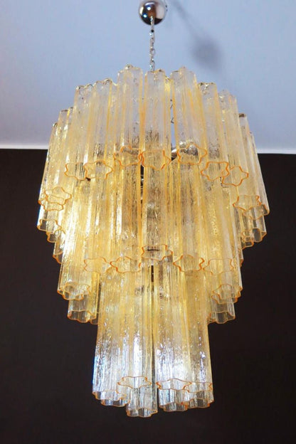 Three-Tier Yellow  Glass Art Chandelier - view 13 | everlamps