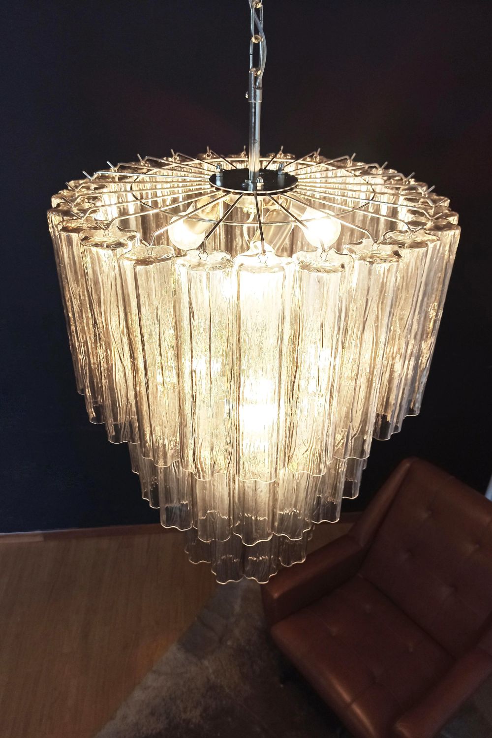 Art Smoked Glass Tube Chandelier - view 9 | everlamps