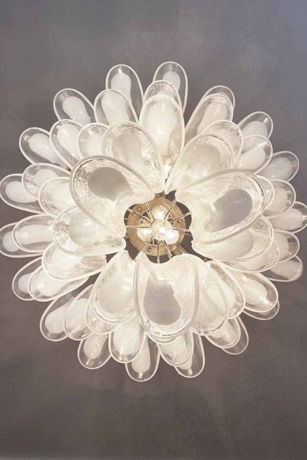 Clear Art Glass Petal Chandelier - view 4 | everlamps