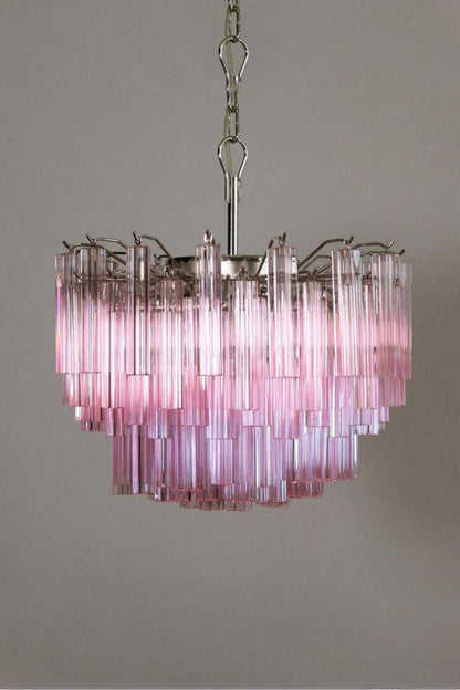 Venetian Pink Crystal Tube Art Chandelier - view 8 | everlamps