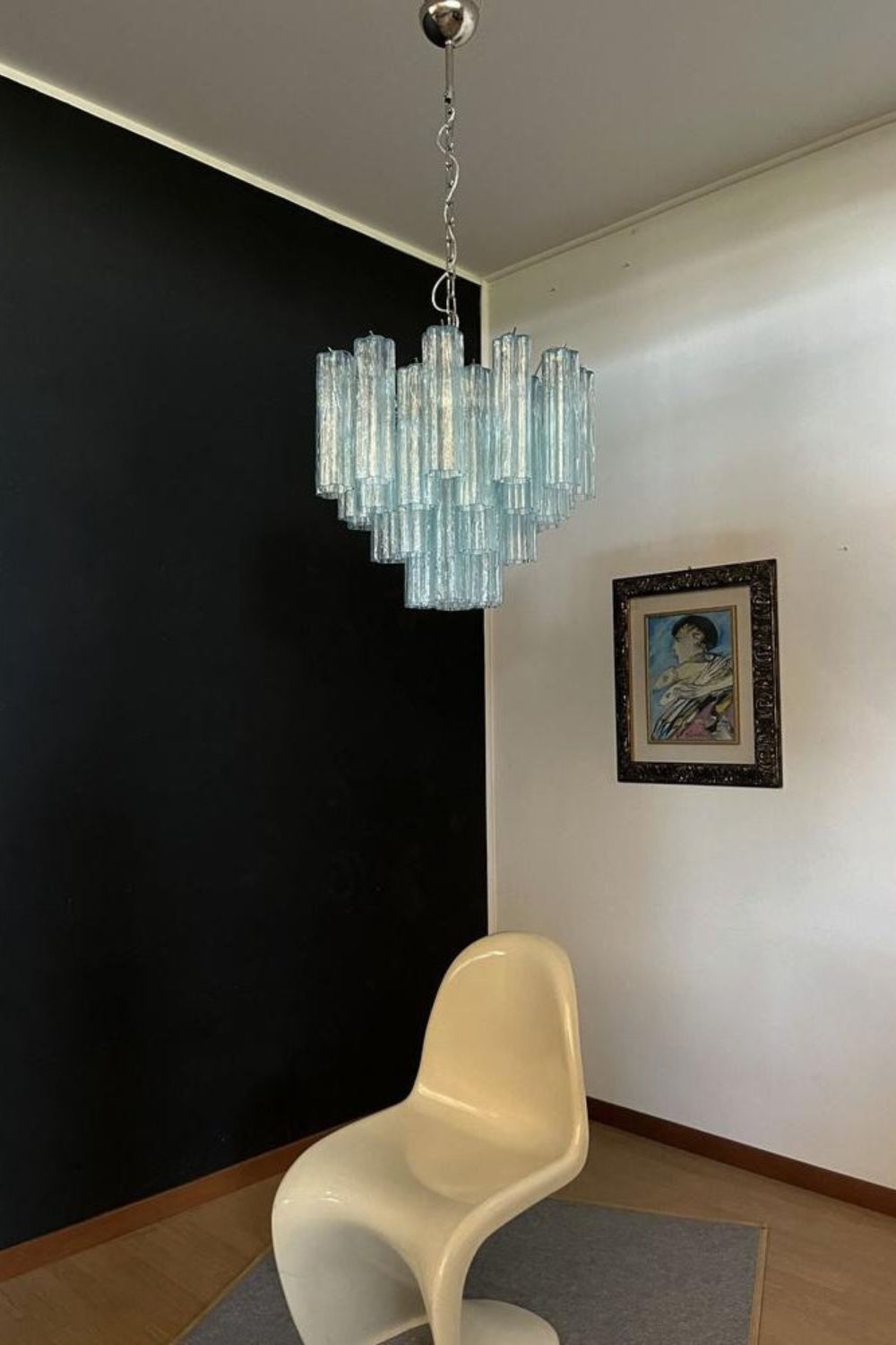 1990s Art blue glass tube chandelier - view 6 | everlamps