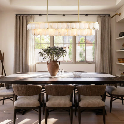 Solene Alabaster Linear Chandelier 45"