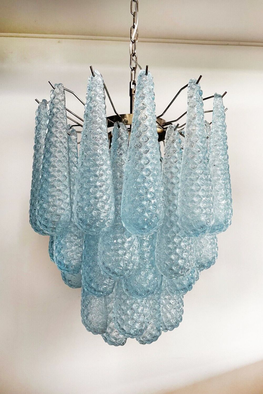 Vintage Italian Blue Art Teardrop Chandelier - view 10 | everlamps