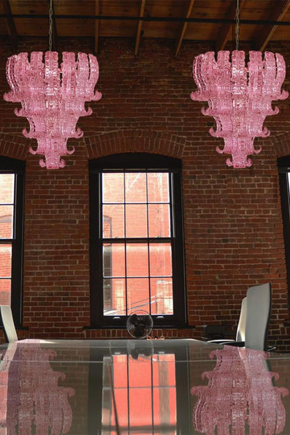 Art pink glass Felci chandelier - view 6 | everlamps