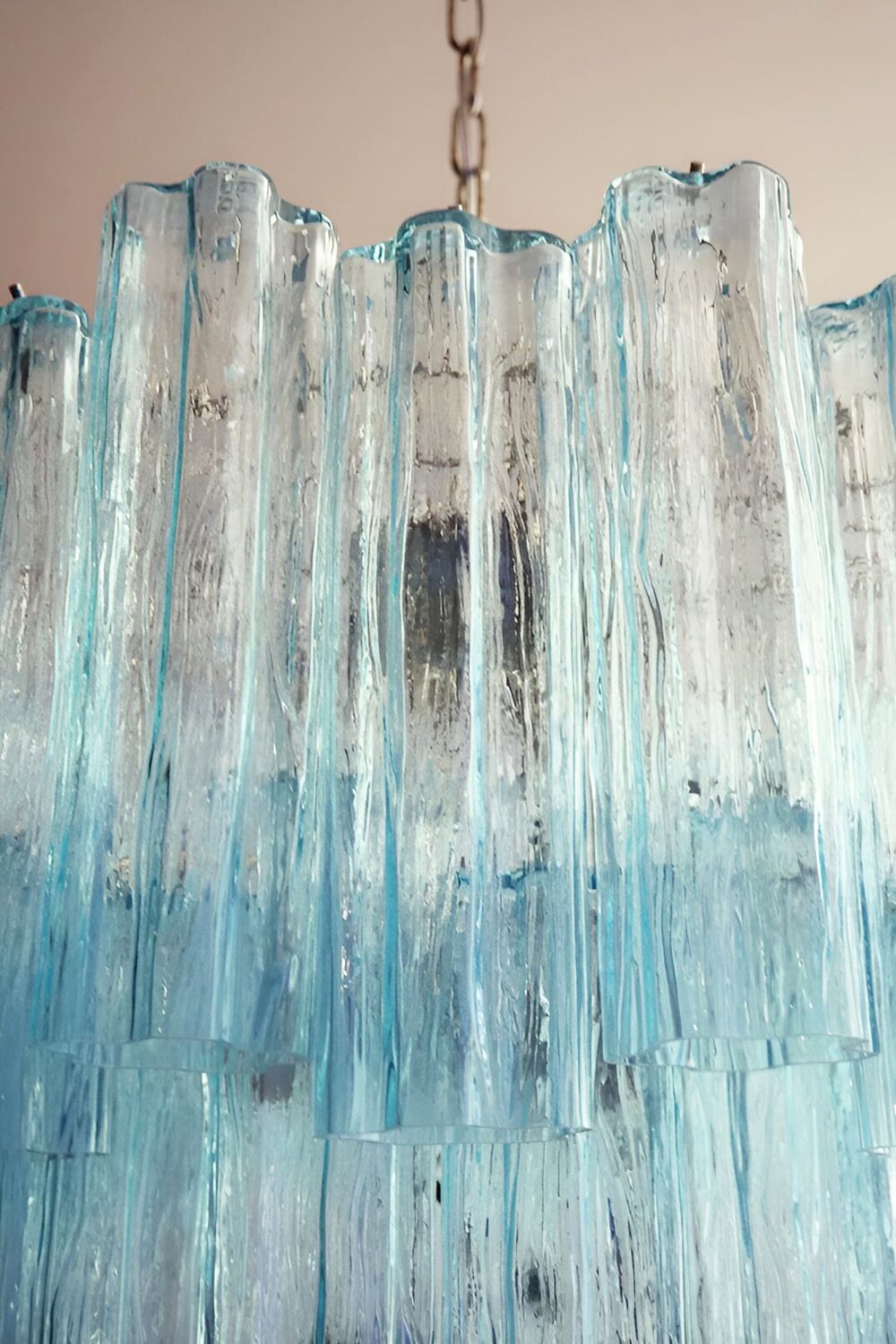 Three-tier Art Venetian blue glass chandelier - view 12 | everlamps