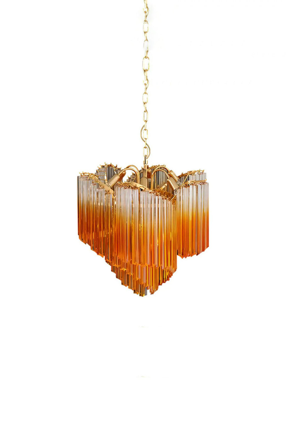 Shaded Amber Art Crystal Prism Chandelier | everlamps