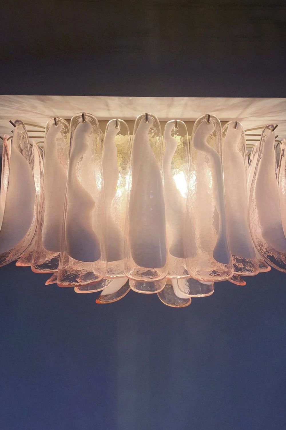 1990s Italian Art Pink Flower Chandelier - view 8 | everlamps