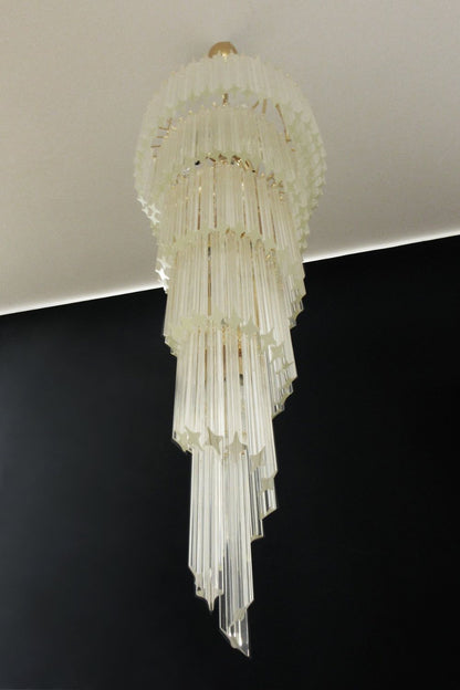 Art Style Spiral Glass Chandelier - view 8 | everlamps