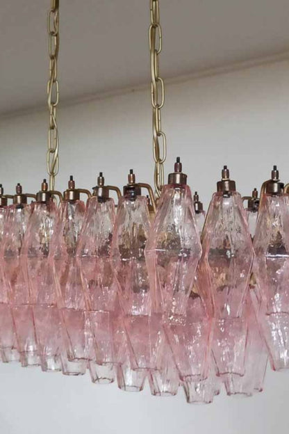 Art Poliedri Pink Glass Chandelier - view 6 | everlamps