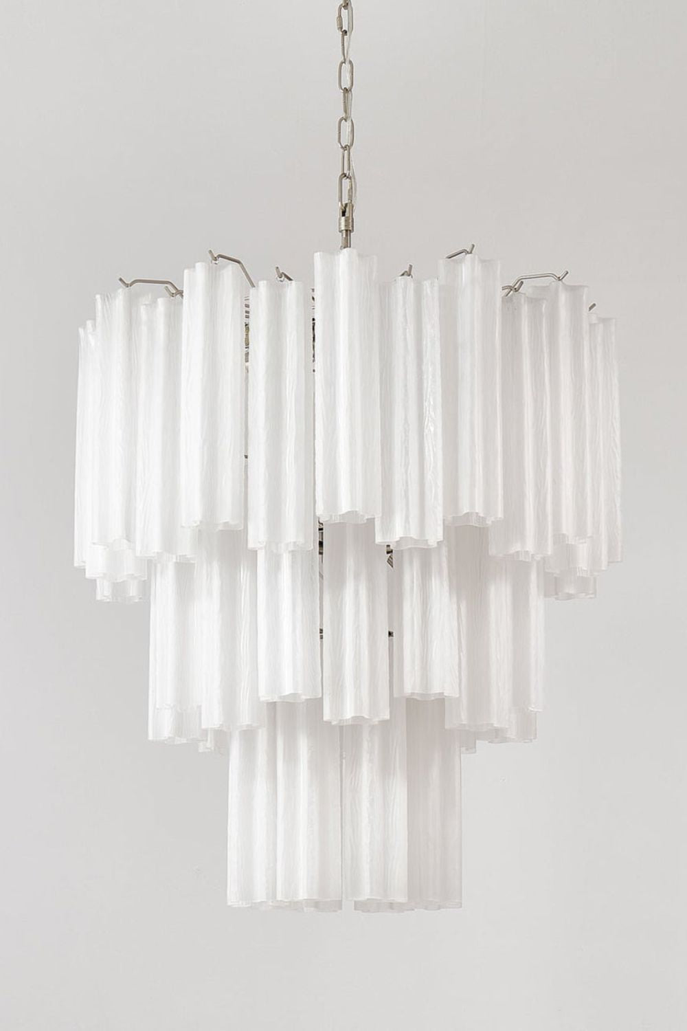 Three-tier Art frosted white glass chandelier - view 7 | everlamps