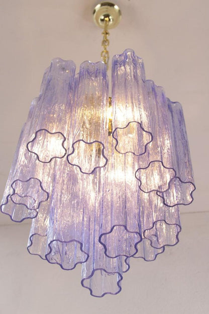 Vintage Art Blue-Purple Glass Tube Chandelier - view 5 | everlamps