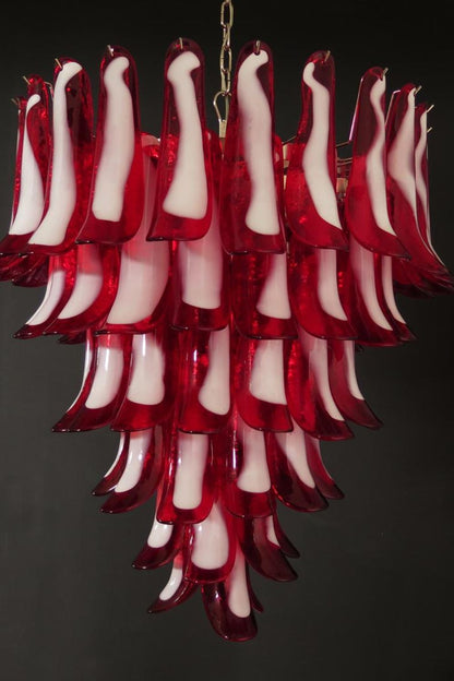 Mid-Century Red Art Glass Petal Chandelier - view 5 | everlamps