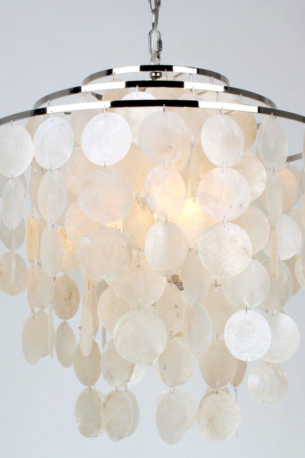 Modern Tiered Capiz Shell Chandelier - view 7 | everlamps