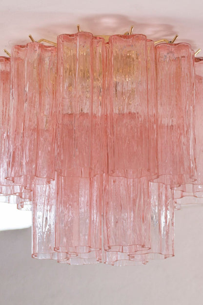 Vintage Pink Murano Tronchi Glass Ceiling Light - view 2 | everlamps