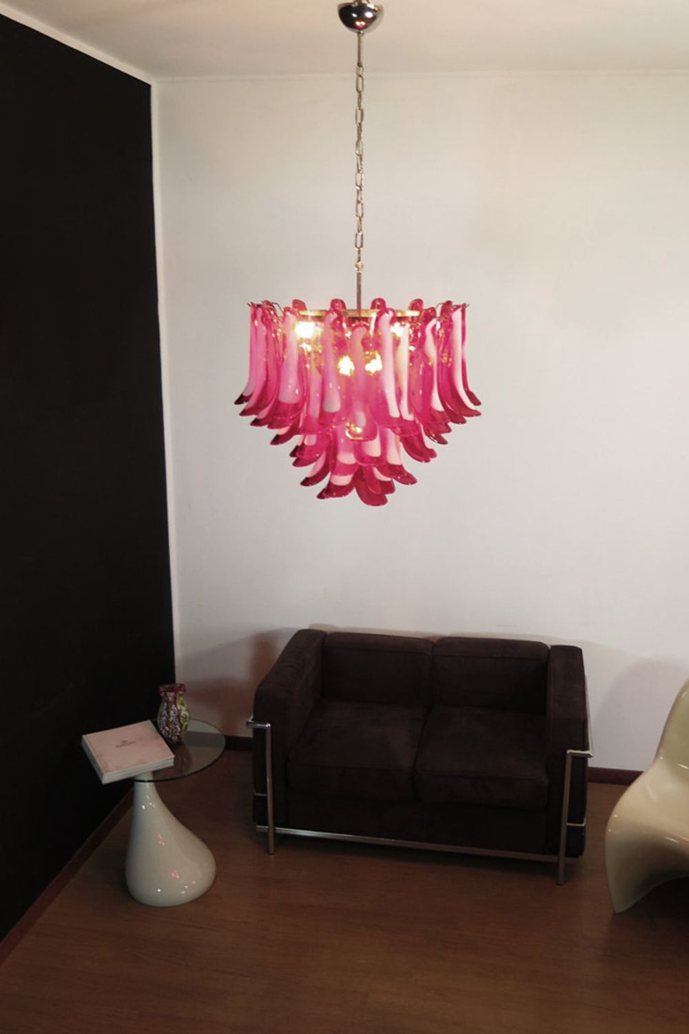 Red Art Glass Petal Chandelier - view 4 | everlamps