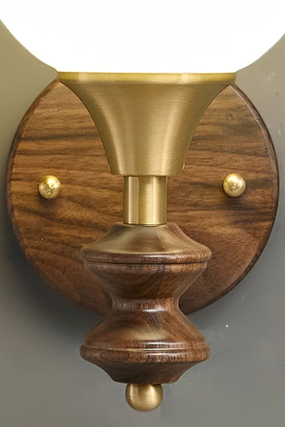 Vintage Globe Walnut Wood Wall Lamp - view 12 | everlamps