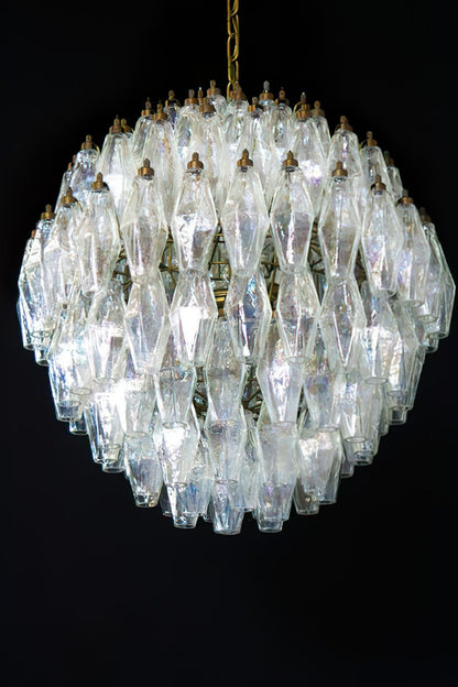 spherical Clear Art Polyhedron Glass Chandelier - view 6 | everlamps