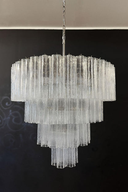 Art clear glass tiered chandelier - view 6 | everlamps