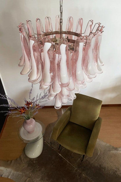 Art Blush Pink Glass Petal Chandelier - view 6 | everlamps