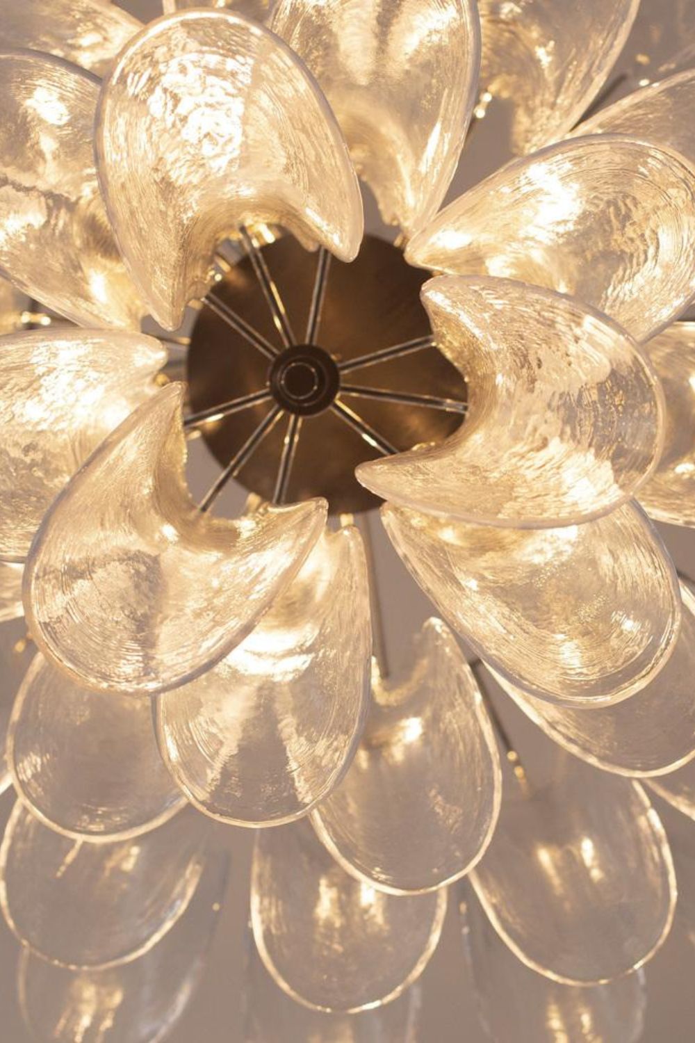 Art glass petal chandelier - view 7 | everlamps