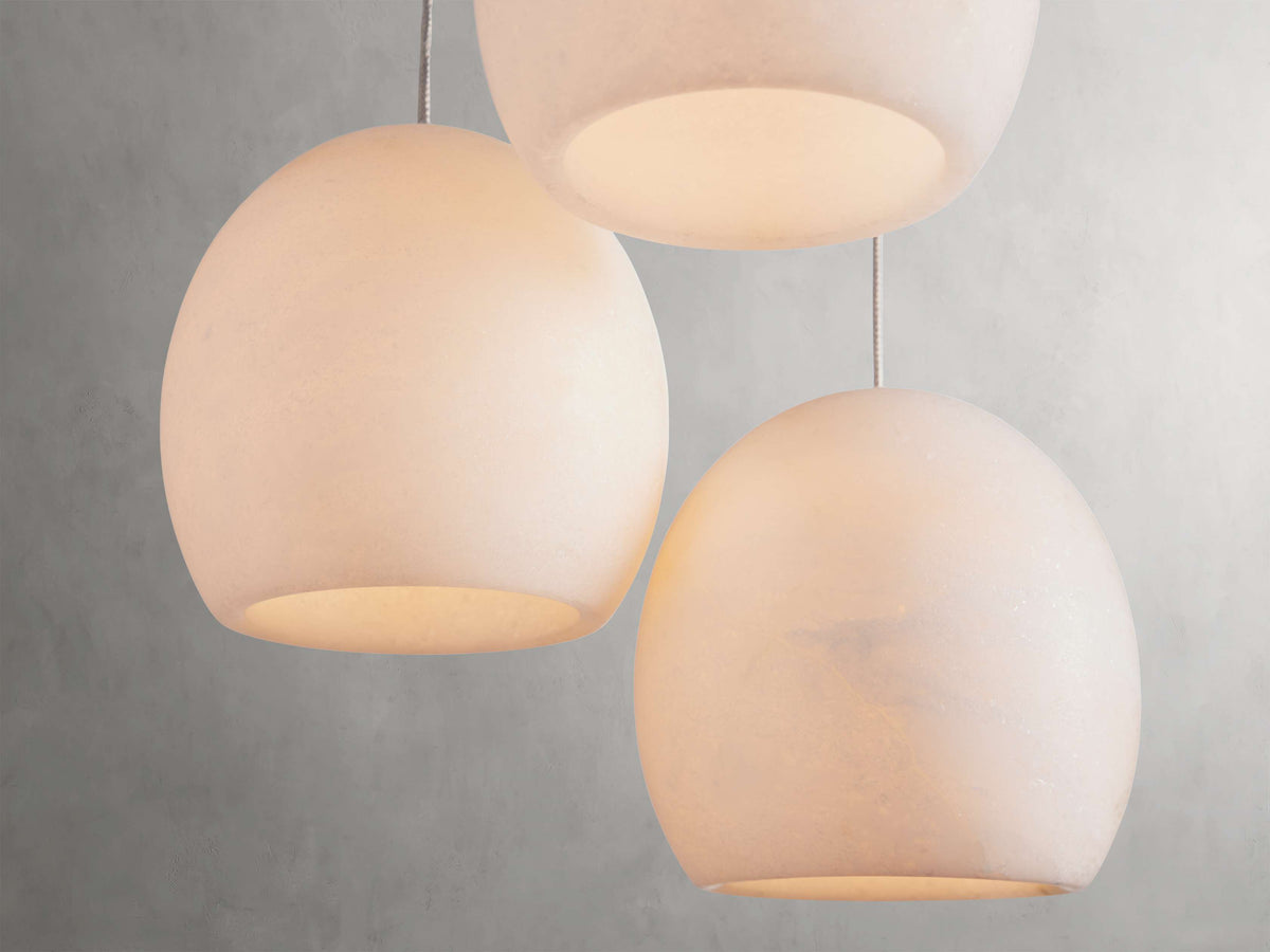 Ewen Natural Alabaster Round Chandelier 48"W