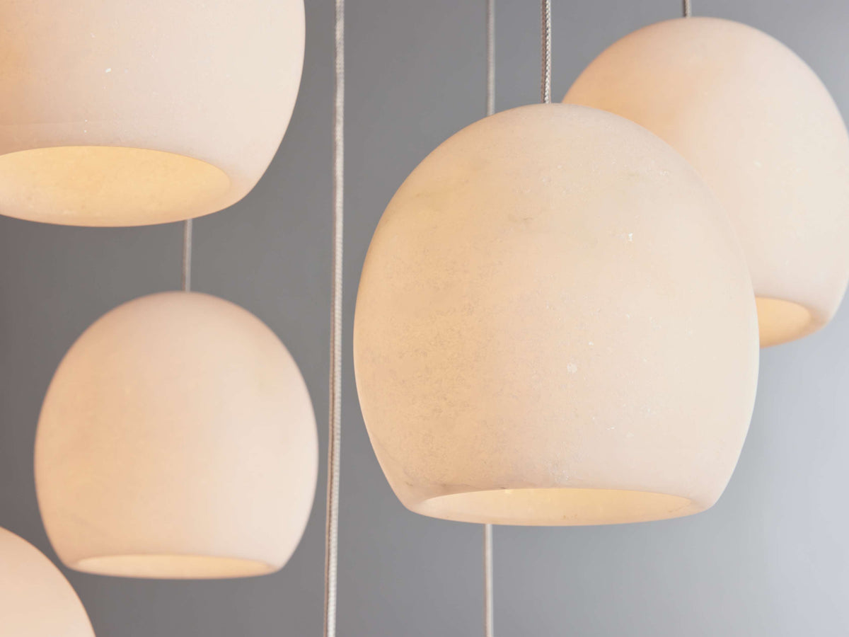 Ewen Natural Alabaster Round Chandelier 48"W