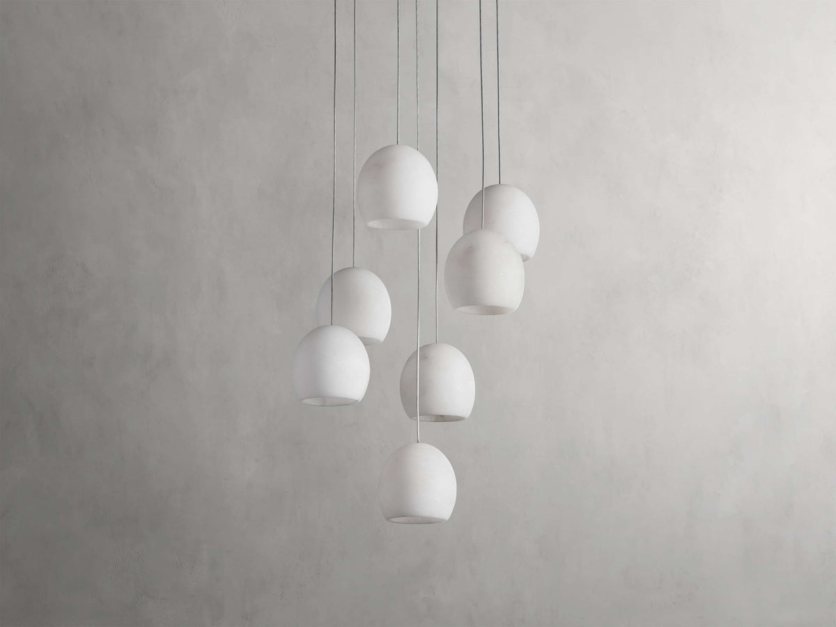 Ewen Natural Alabaster Round Chandelier 48"W