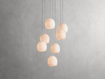 Ewen Natural Alabaster Round Chandelier 48"W