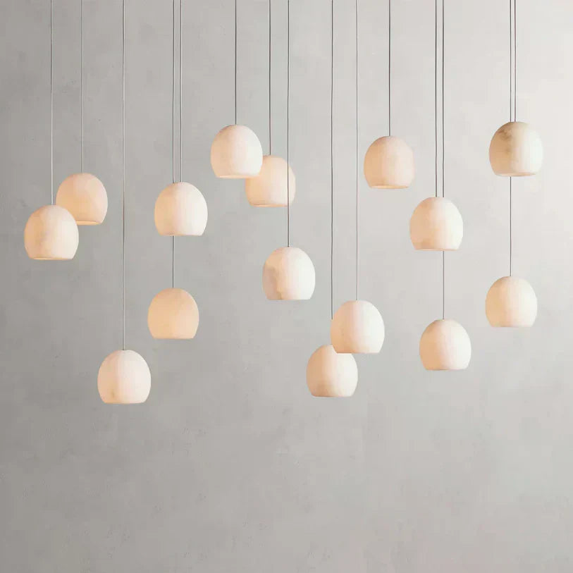 Ewen Natural Alabaster Rectangular Chandelier 48“W 54”W