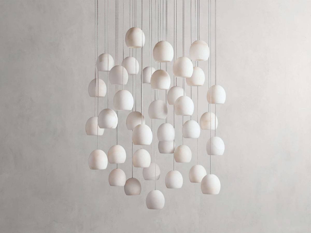 Ewen Natural Alabaster Round Chandelier 48"W