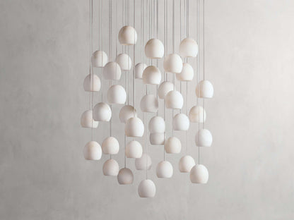 Ewen Natural Alabaster Round Chandelier 48"W