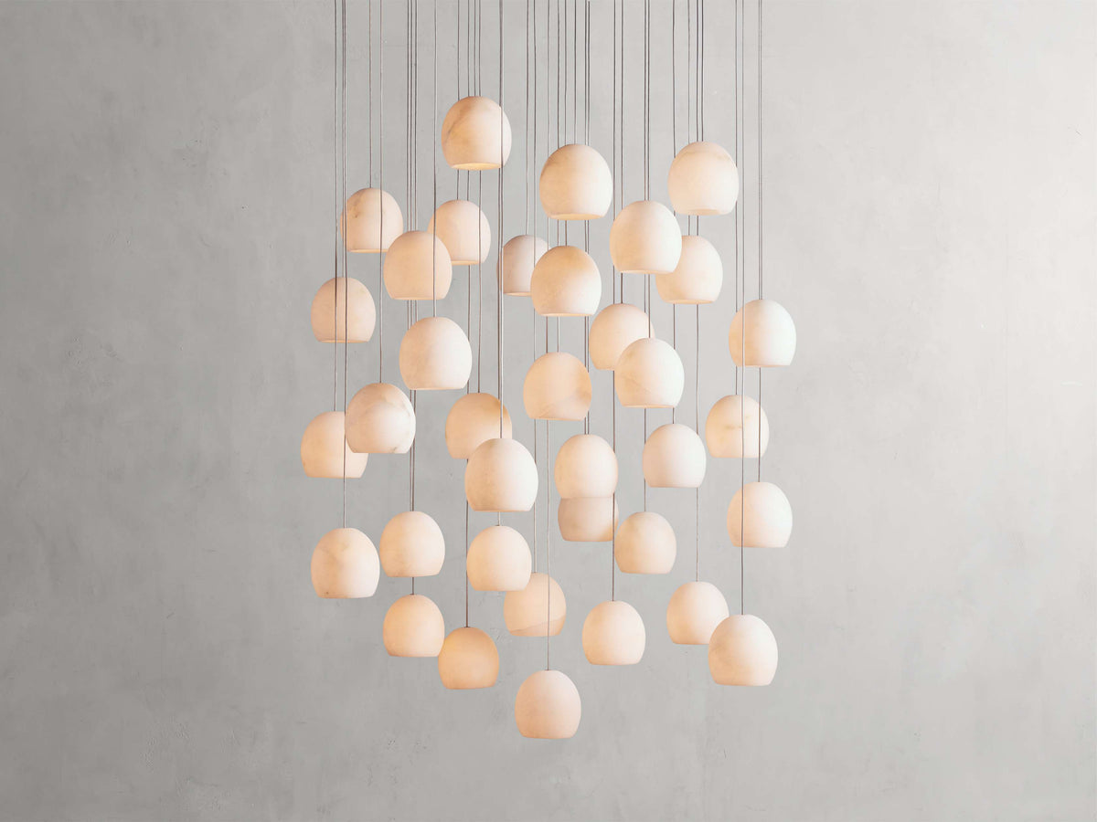 Ewen Natural Alabaster Round Chandelier 48"W