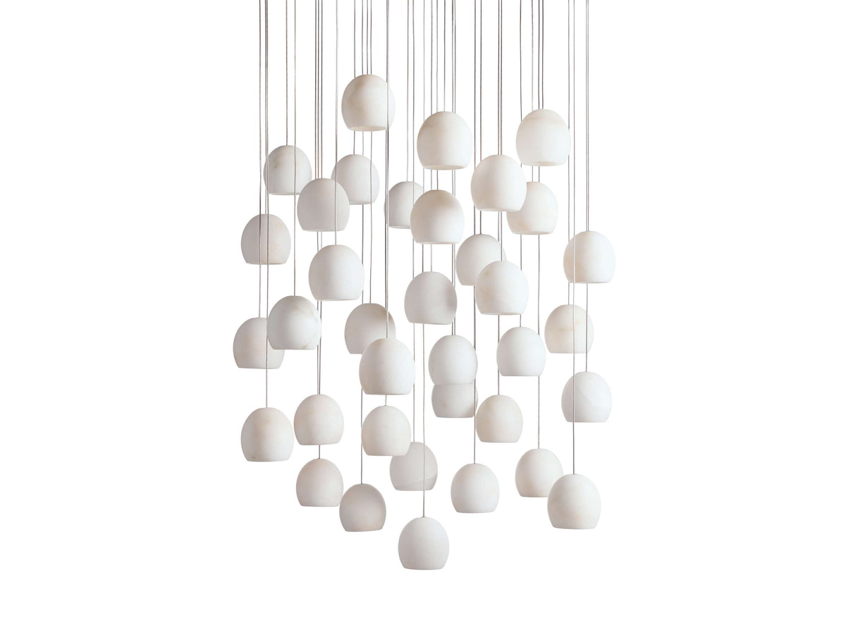 Ewen Natural Alabaster Round Chandelier 48"W