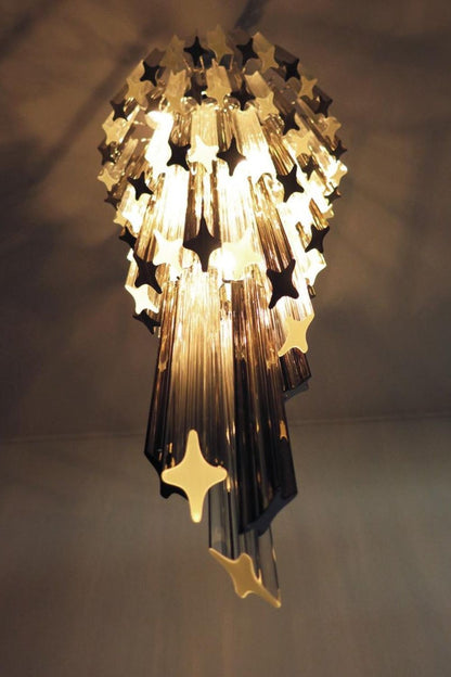 1983 Smoked Glass Prism Chandelier - view 10 | everlamps