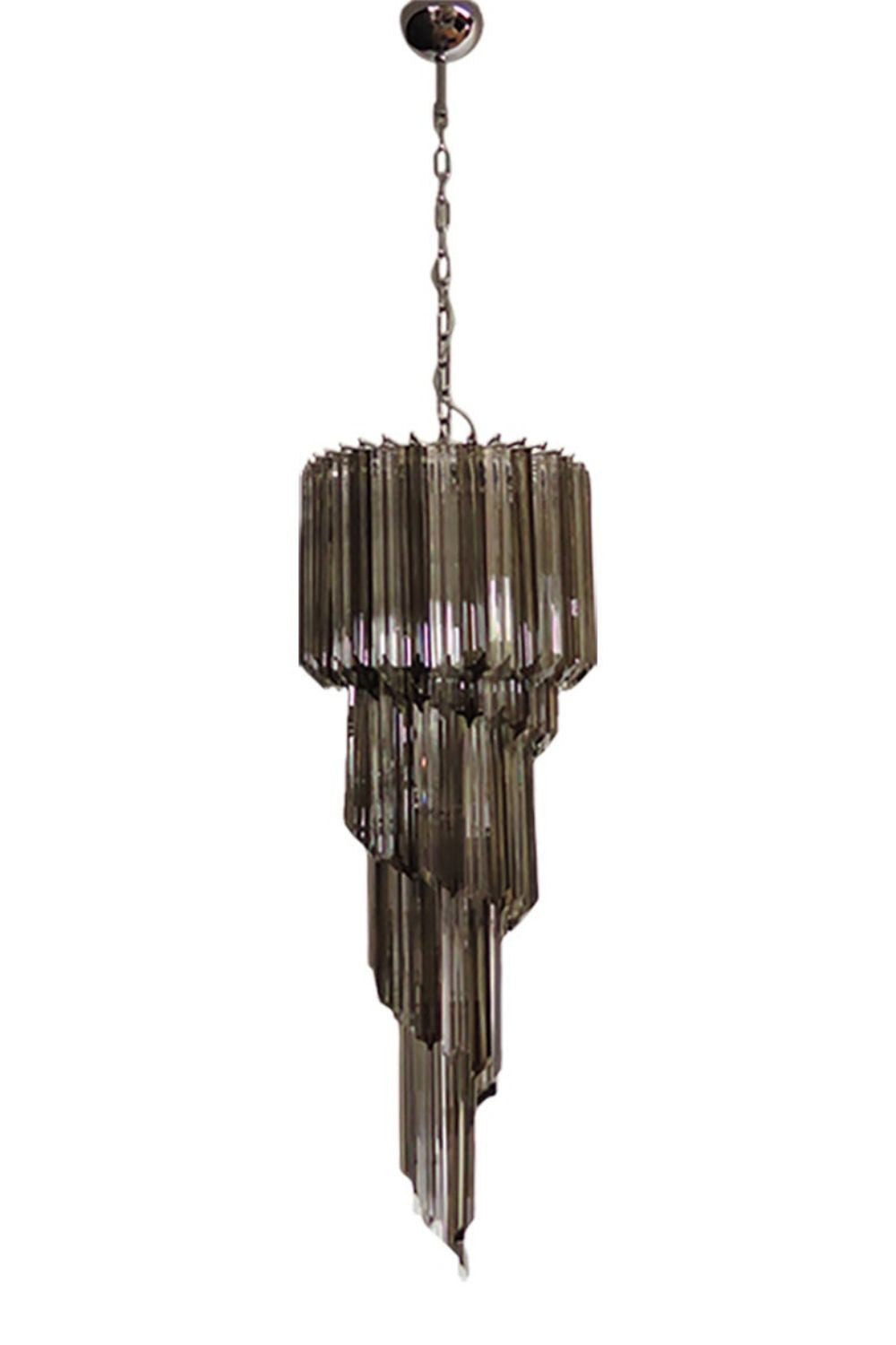 1983 Smoked Glass Prism Chandelier | everlamps