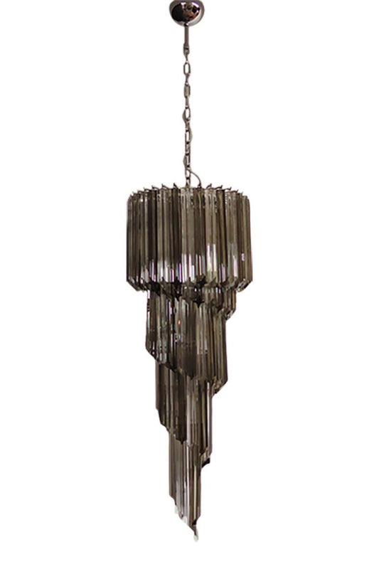 1983 Smoked Glass Prism Chandelier | everlamps