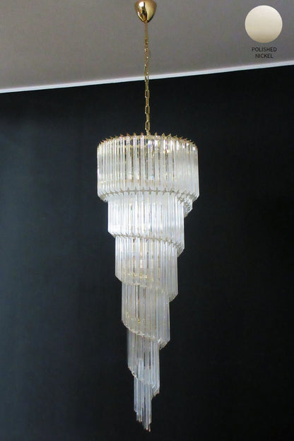 Art Style Spiral Glass Chandelier - view 12 | everlamps