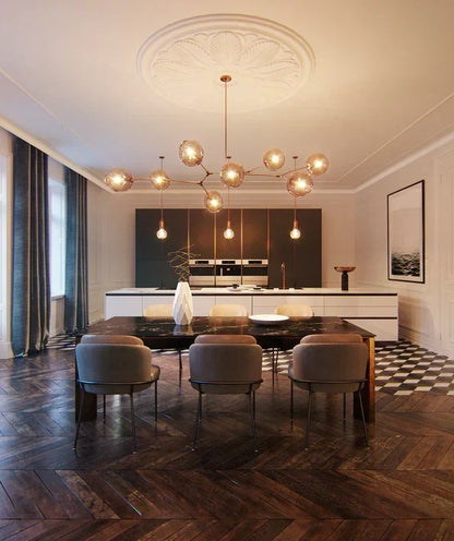 Modern-style Sputnik Glass Branch Chandelier