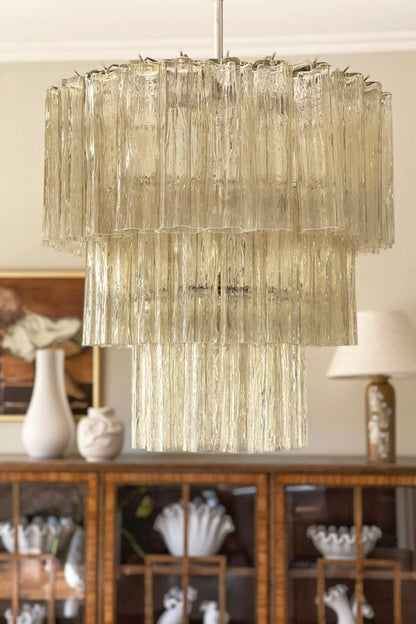 Amber Honey Art Glass Tube Chandelier - view 7 | everlamps