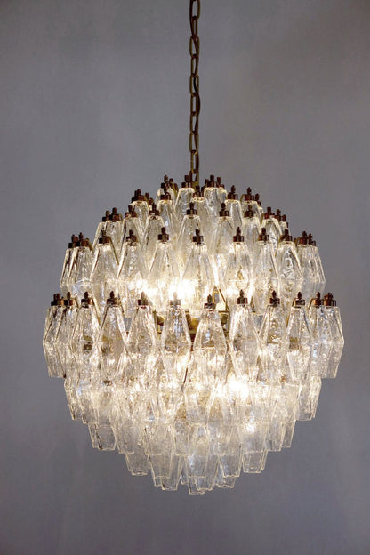 spherical Clear Art Polyhedron Glass Chandelier - view 7 | everlamps
