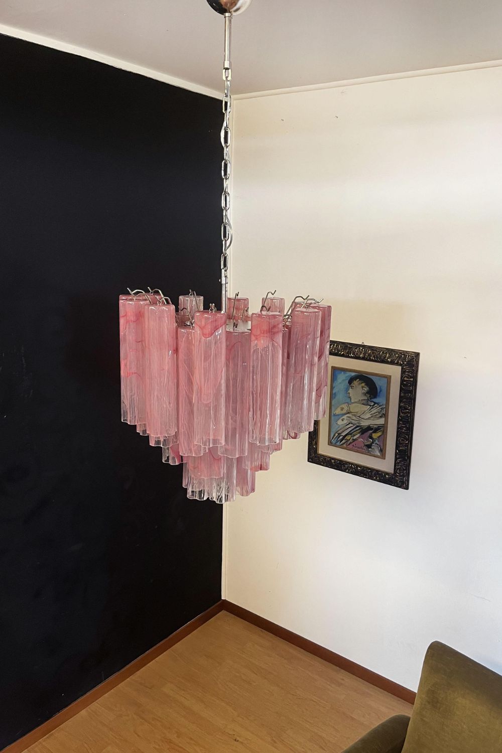 Pink Art Glass Tree Branch Chandelier - view 7 | everlamps