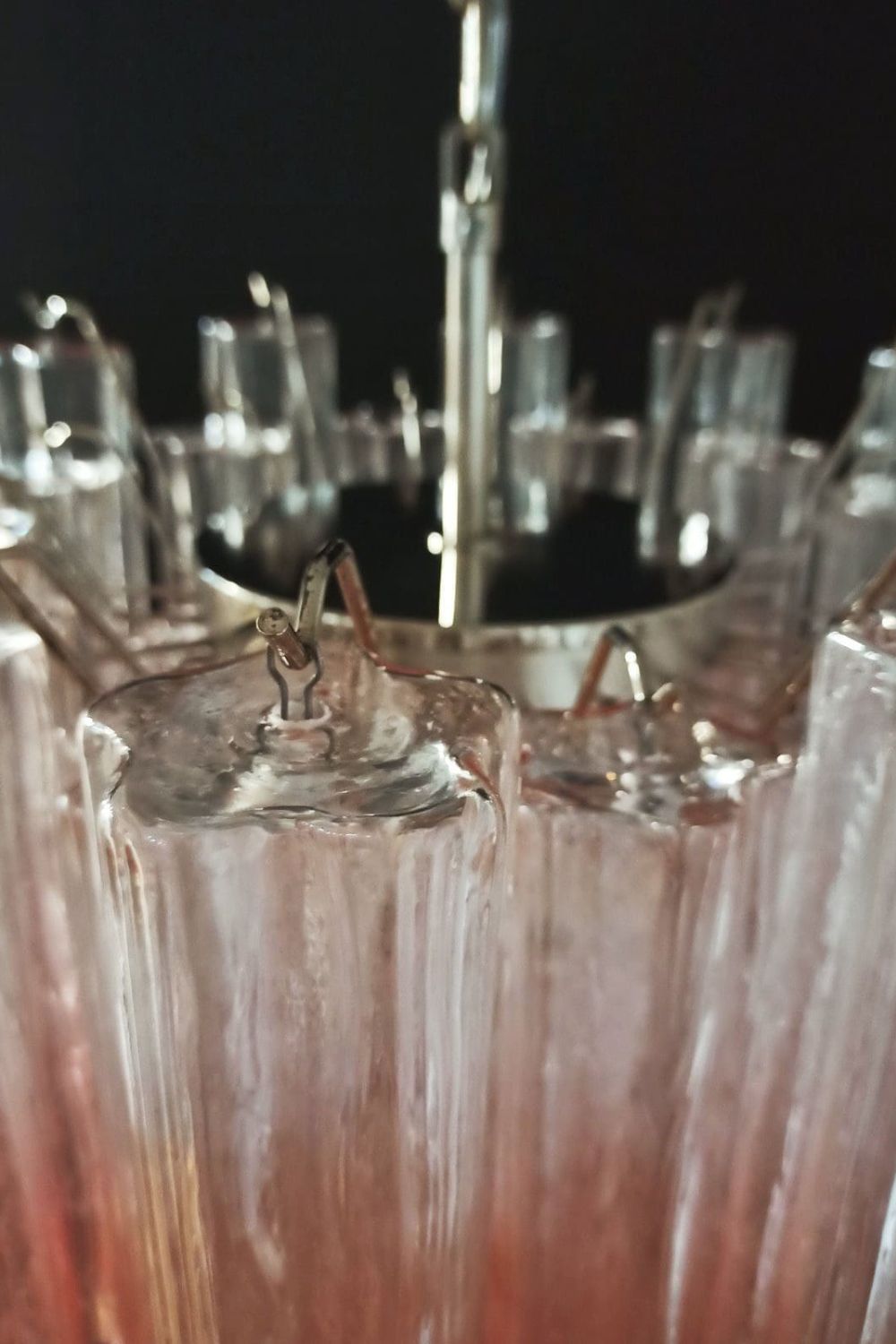 Pink Gradient Art Glass Tube Chandelier - view 9 | everlamps