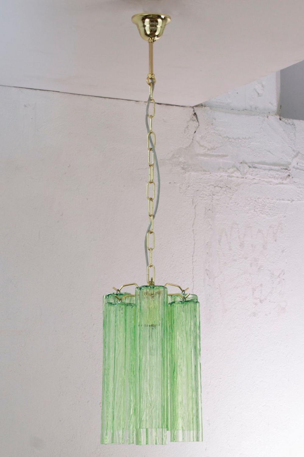 Italian Green Glass Tube Chandelier - view 5 | everlamps