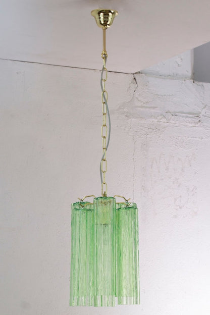 Italian Green Glass Tube Chandelier - view 5 | everlamps