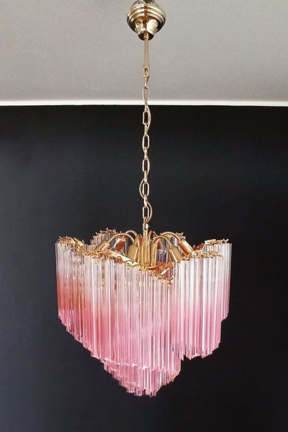 Vintage Pink Art Quadriedri Prism Chandelier - view 4 | everlamps