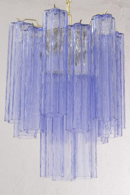 Vintage Art Blue-Purple Glass Tube Chandelier - view 10 | everlamps