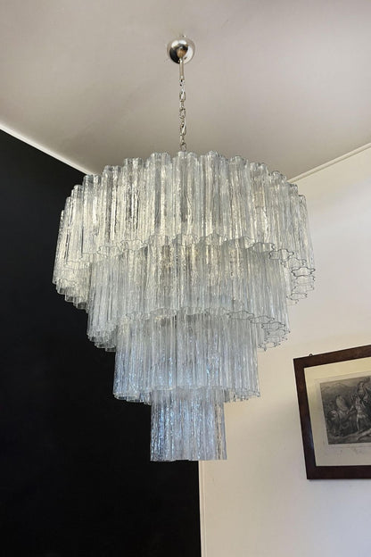 Art clear glass tiered chandelier - view 7 | everlamps